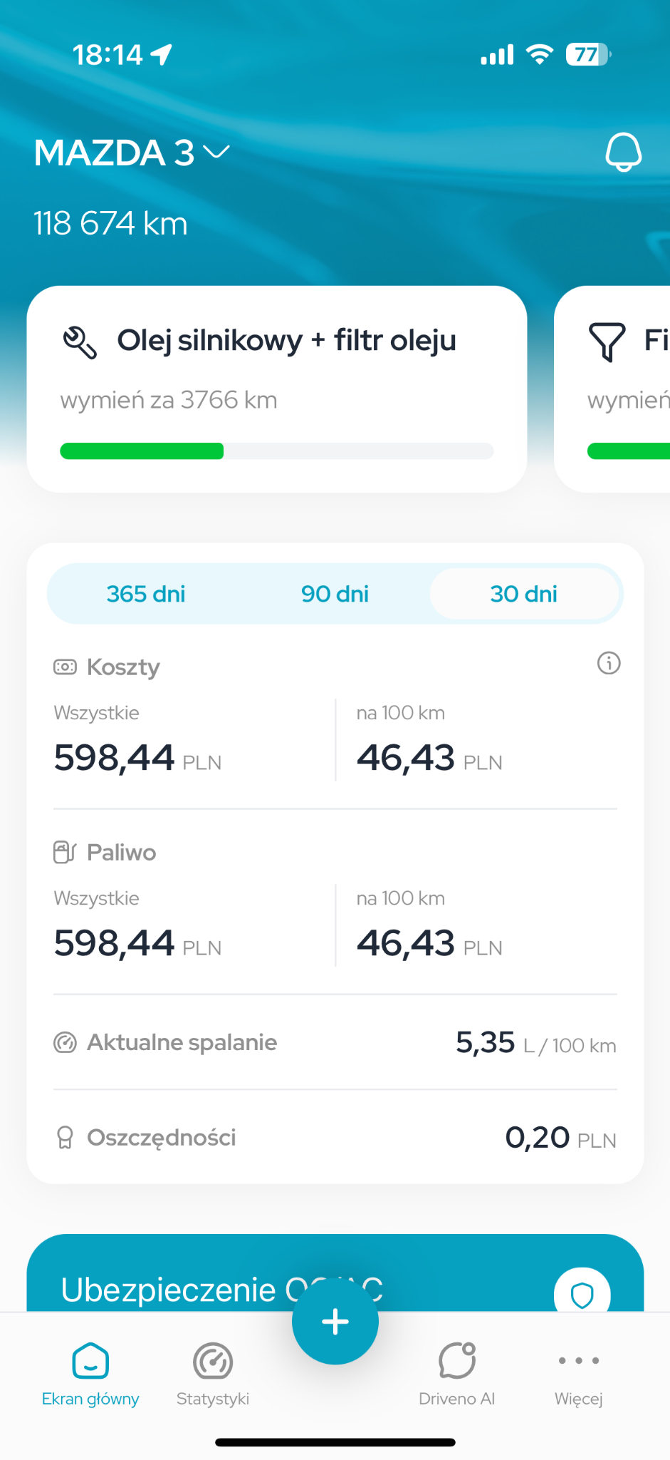 Ekran główny Driveno
